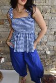 Nonni Gingham Bandeau Cami Malibu Blue